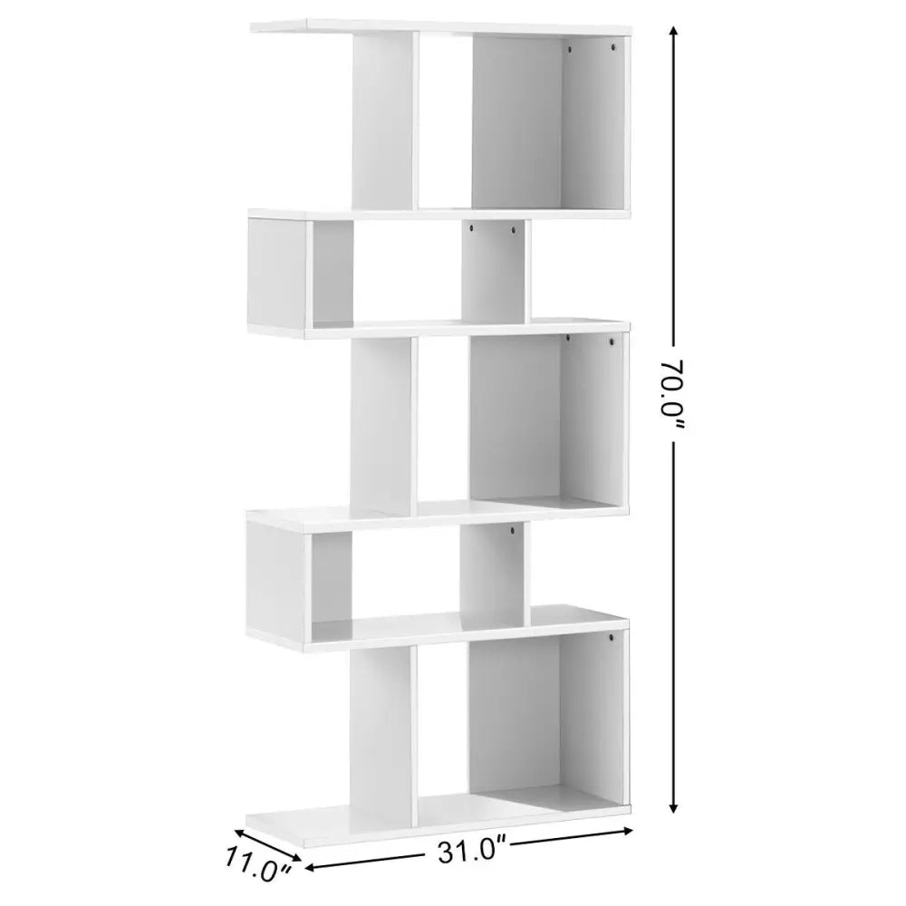 5 Cubes Ladder Shelf Corner Bookshelf Display Rack Bookcase-White - White - Bookcases