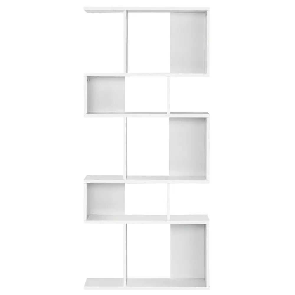 5 Cubes Ladder Shelf Corner Bookshelf Display Rack Bookcase-White - White - Bookcases