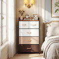 5-Drawer Fabric Dresser with Removable Fabric Bins-Multicolor - Multicolor - Dressers & Chests