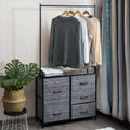 5 Fabric Drawers Dresser with Metal Frame and Wooden Top Costway