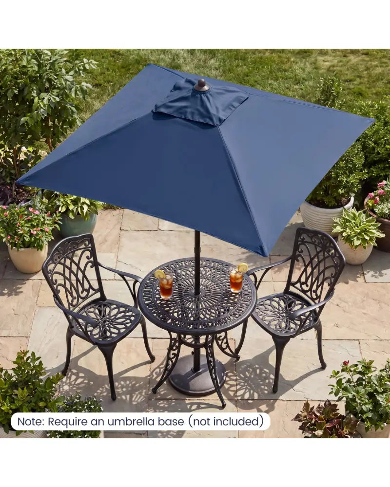 5 Feet Patio Square Market Table Umbrella Shelter with 4 Sturdy Ribs-Navy - Navy - Outdoor Umbrellas