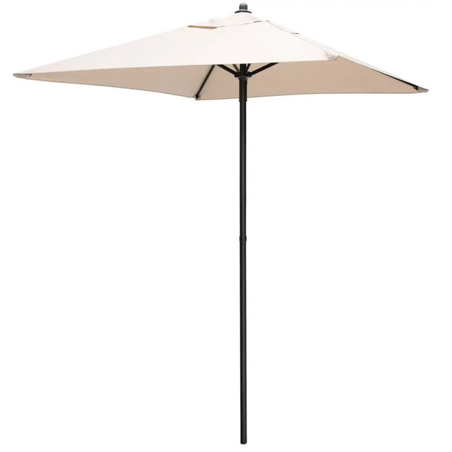 5 Feet Patio Square Market Table Umbrella Shelter with 4 Sturdy Ribs-Beige - Beige - Outdoor Umbrellas