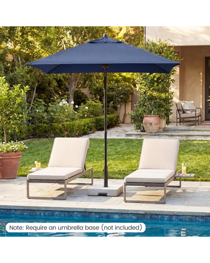 5 Feet Patio Square Market Table Umbrella Shelter with 4 Sturdy Ribs-Navy - Navy - Outdoor Umbrellas