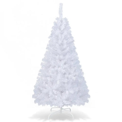 5 ft White Artificial PVC Christmas Tree with Solid Metal Stand-5 ft - White - Christmas Tree