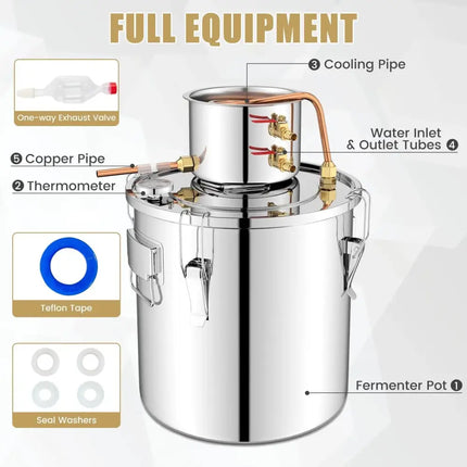 5 Gal 40 L Water Juicer Maker with 2 Stainless Steel Pots-5 Gal Costway
