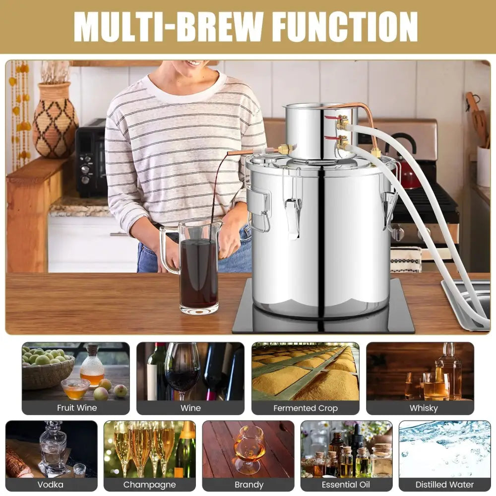 5 Gal 40 L Water Juicer Maker with 2 Stainless Steel Pots-5 Gal Costway