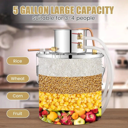 5 Gal 40 L Water Juicer Maker with 2 Stainless Steel Pots-5 Gal Costway
