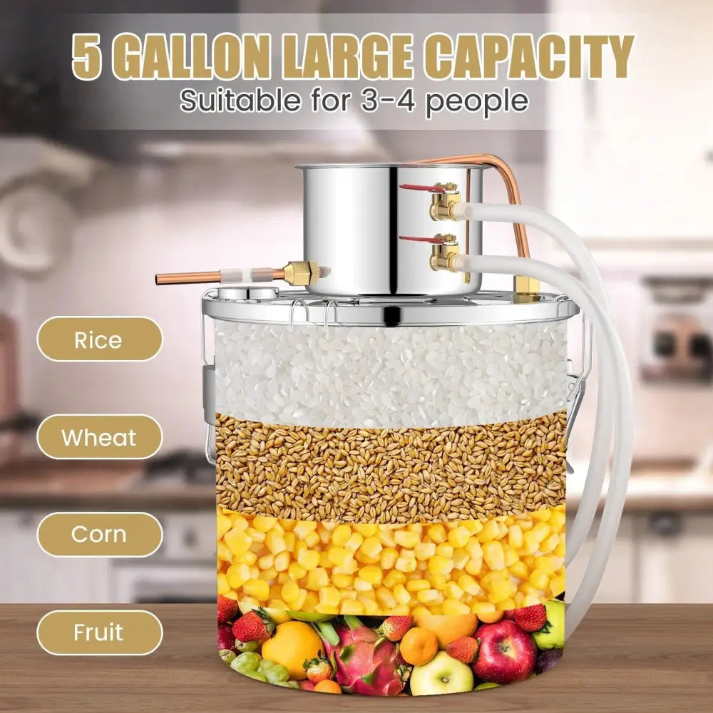 5 Gal 40 L Water Juicer Maker with 2 Stainless Steel Pots-5 Gal Costway