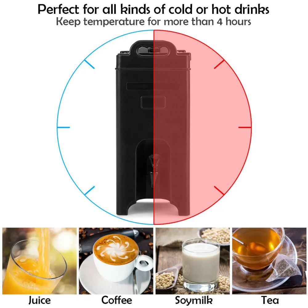 5 Gallon Insulated Beverage Server Dispenser - Black - Water Dispensers
