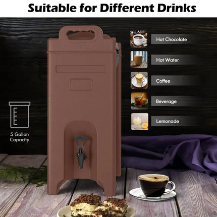 5 Gallon Insulated Beverage Server Dispenser-Coffee Costway