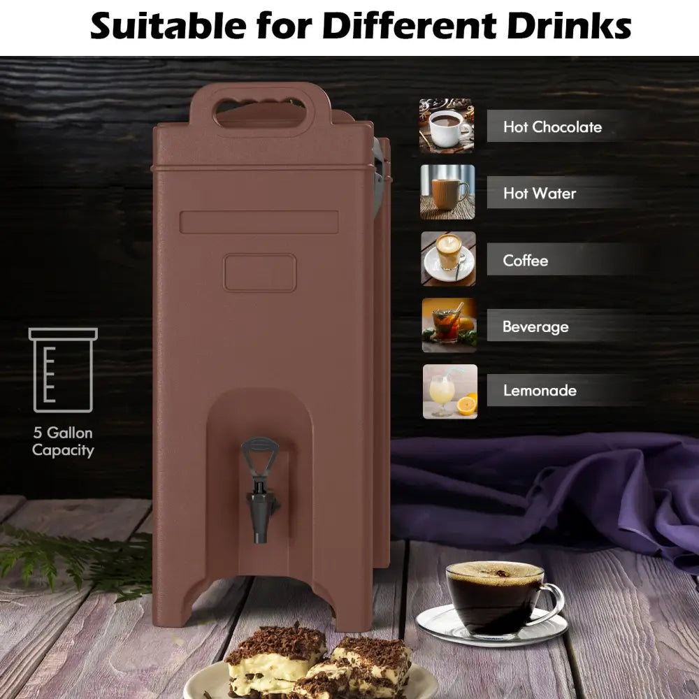 5 Gallon Insulated Beverage Server Dispenser-Coffee - Coffee - Water Dispensers