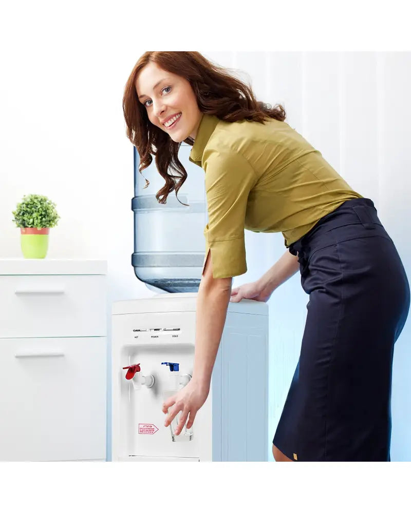 5 Gallons Hot and Cold Water Cooler Dispenser with Child Safety Lock - White - Water Dispensers