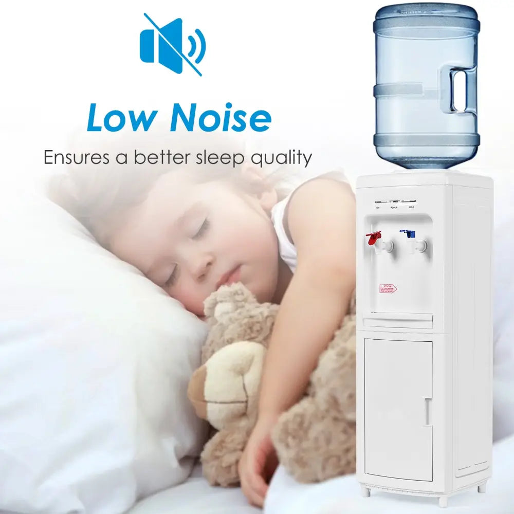 5 Gallons Hot and Cold Water Cooler Dispenser with Child Safety Lock - White - Water Dispensers