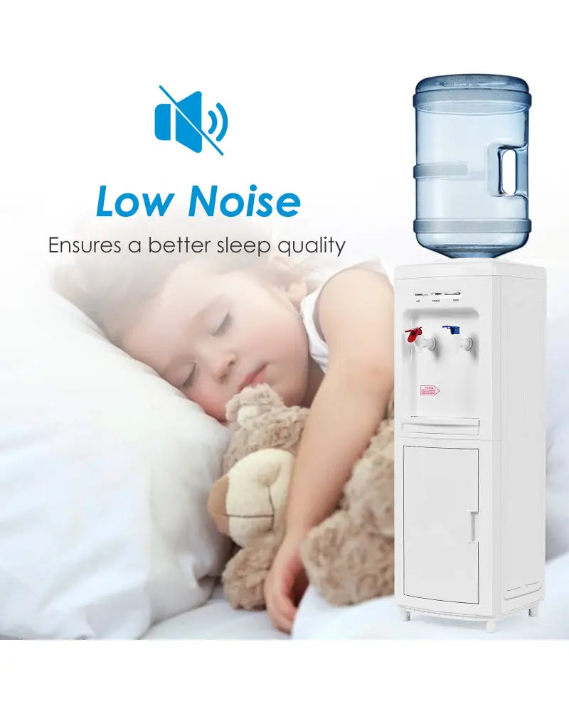 5 Gallons Hot and Cold Water Cooler Dispenser with Child Safety Lock - White - Water Dispensers