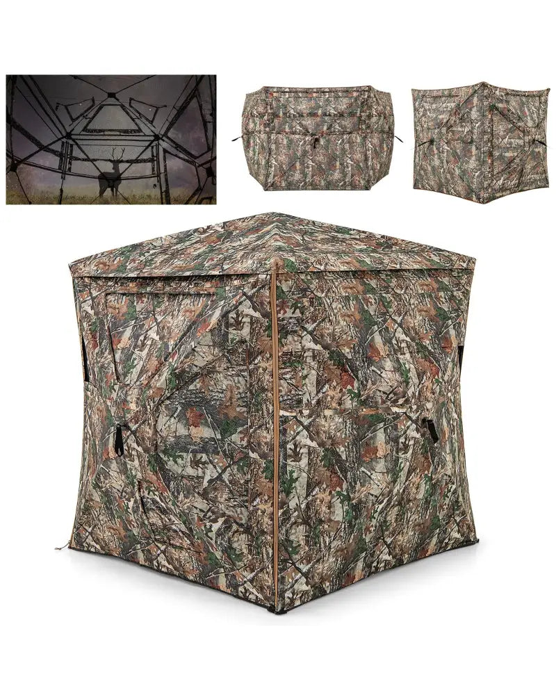 5-IN-1 Detachable Hunting Blind for 2-3 People with Skylight - Camouflage - Tents