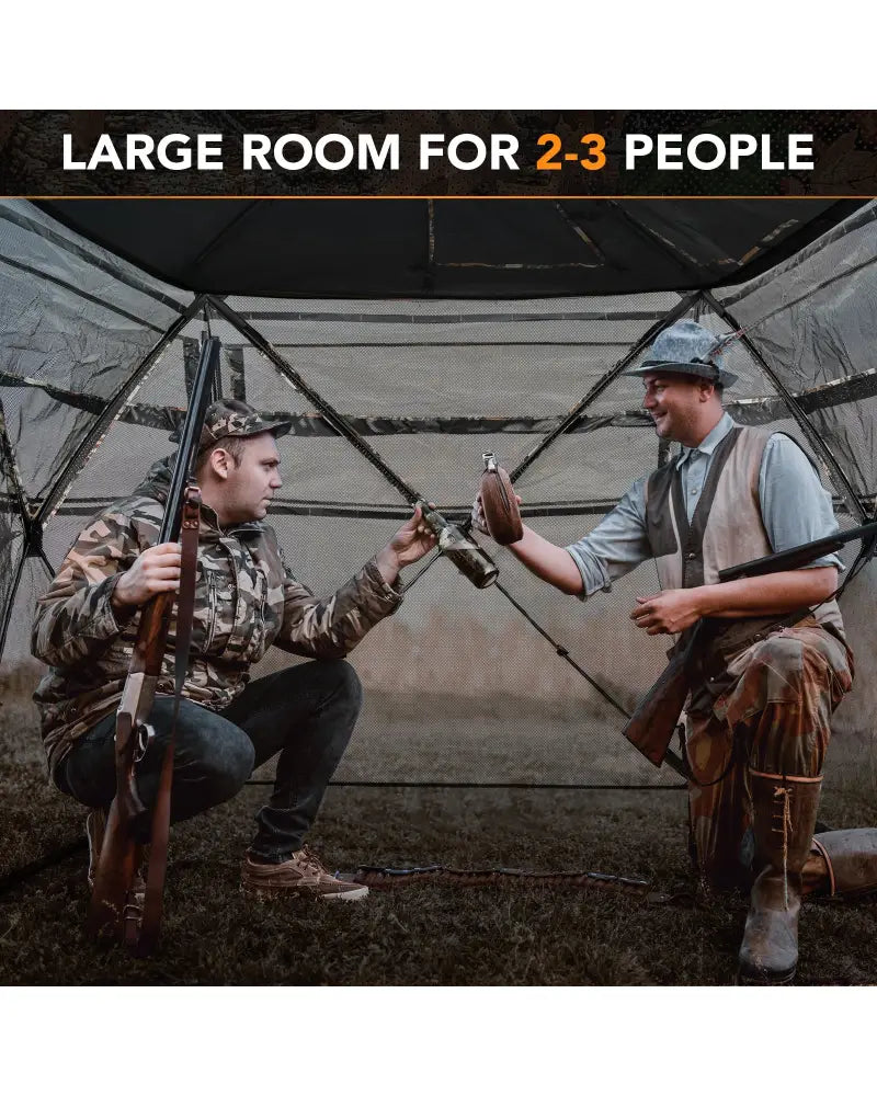 5-IN-1 Detachable Hunting Blind for 2-3 People with Skylight - Camouflage - Tents