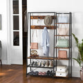 5-in-1 Entryway Hall Tree with Storage Bench with 9 Hooks-Rustic Brown - Rustic Brown - Coat Racks & Hall Trees