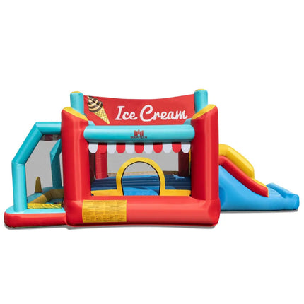 5-in-1 Ice Cream Inflatable Bounce House with Ball Pit and Slide with 520W Blower - Multicolor - Bounce House