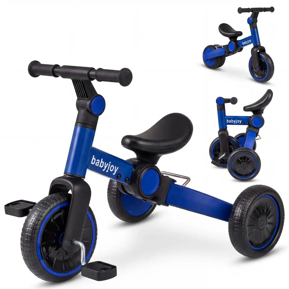 5-In-1 Toddler Bike Kids Balance Bike with Removable Pedals-Blue - Blue - Balance Bikes