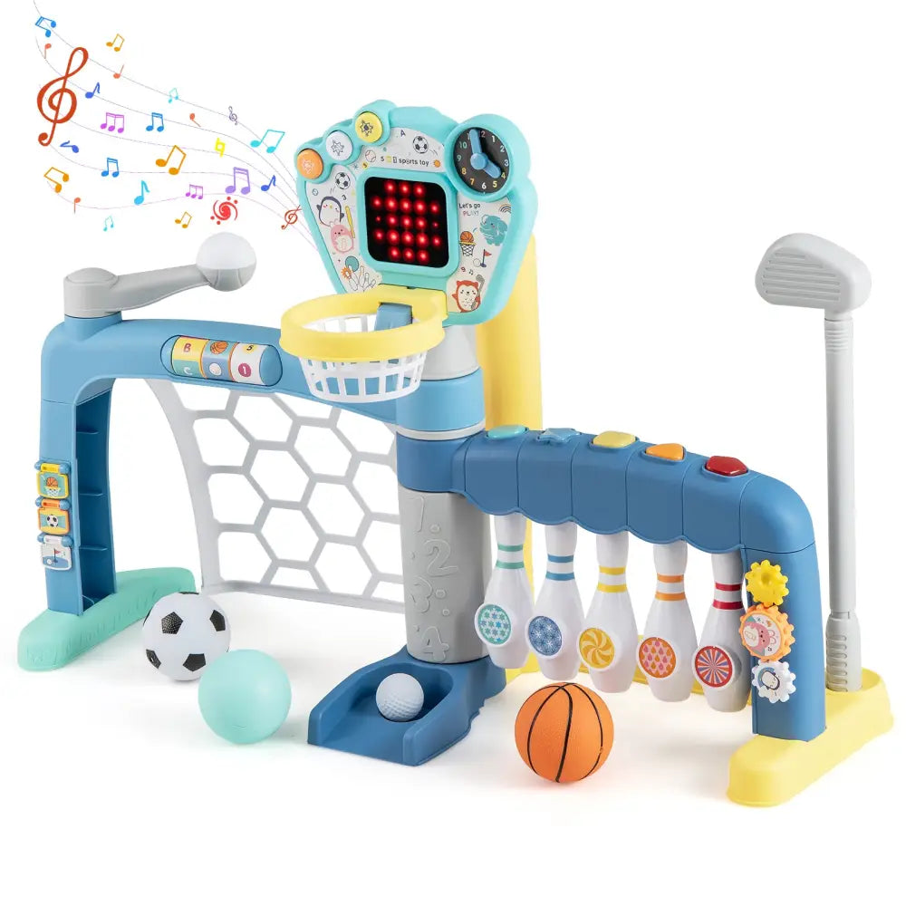 5 in 1 Toddler Sports Toy with Adjustable Basketball Hoop for Baby Boys Girls 18 Months+ - Toy Sports