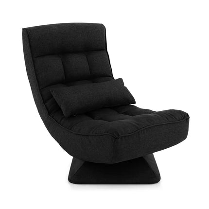 5-Level Adjustable 360Â° Swivel Floor Chair with Massage Pillow-Black Costway