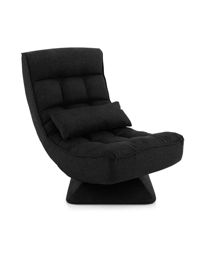 5-Level Adjustable 360Â° Swivel Floor Chair with Massage Pillow-Black - Black - Floor Chairs