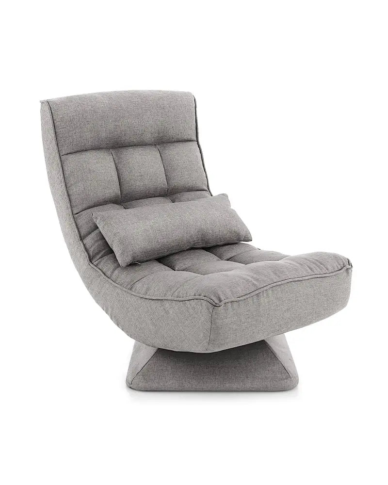 5-Level Adjustable 360Â° Swivel Floor Chair with Massage Pillow-Gray - Gray - Floor Chairs