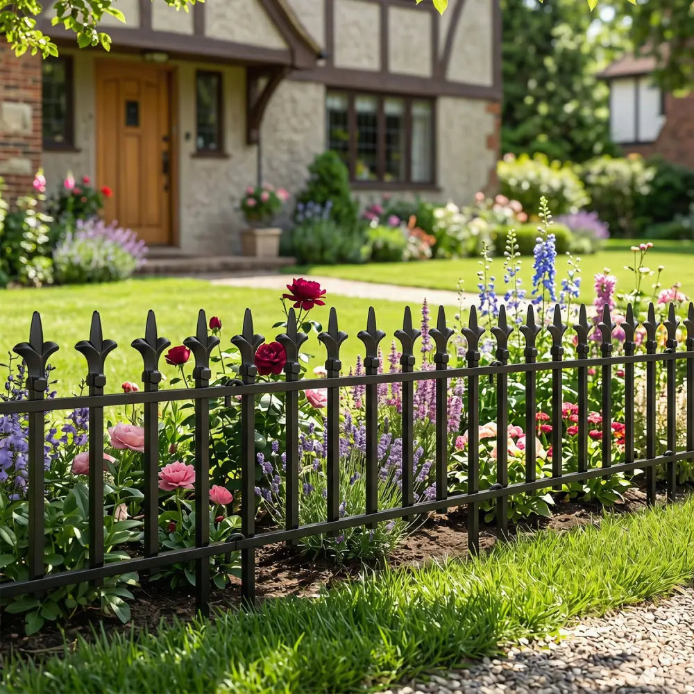 5-Pack/10-Pack Decorative Metal Garden Fence No Dig Landscape Fencing for Lawn-M - Outdoor Privacy Screens