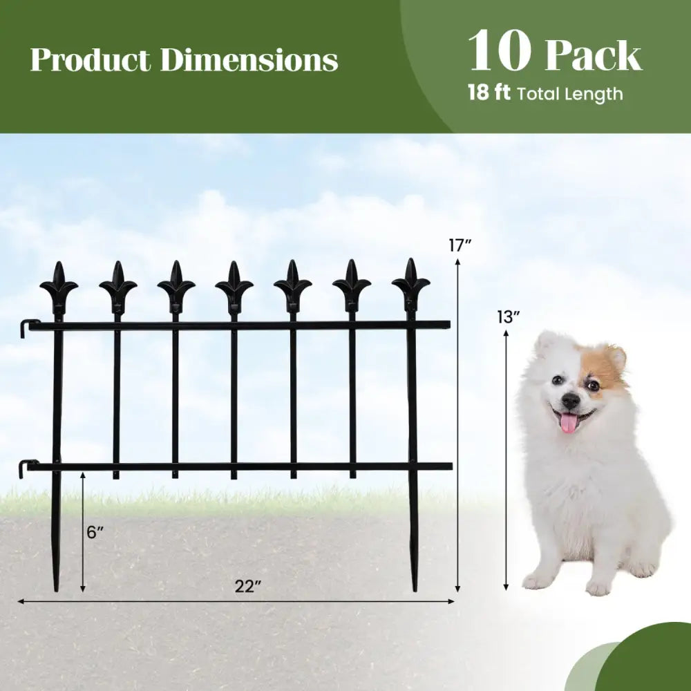 5-Pack/10-Pack Decorative Metal Garden Fence No Dig Landscape Fencing for Lawn-M - Outdoor Privacy Screens