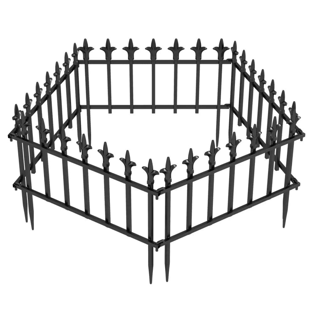 5-Pack/10-Pack Decorative Metal Garden Fence No Dig Landscape Fencing for Lawn-S - Outdoor Privacy Screens