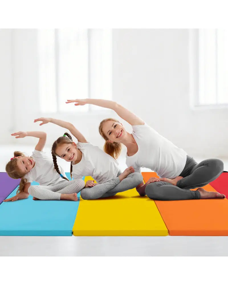 5-Panel Folding Gymnastics Mat for Kids-Red - Red - Yoga & Gym Mats
