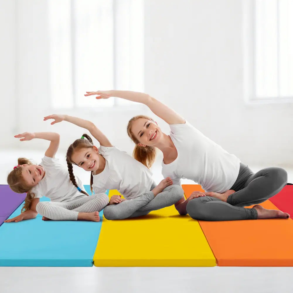 5-Panel Folding Gymnastics Mat for Kids-Red - Red - Yoga & Gym Mats