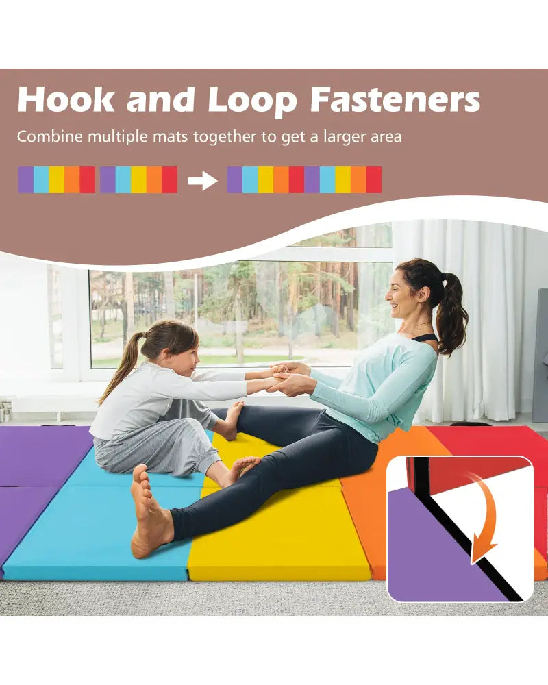 5-Panel Folding Gymnastics Mat for Kids-Red - Red - Yoga & Gym Mats