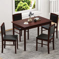 5-Piece Dining Set for 4 with Rubber Wood Legs for Small Dining Room-Brown - Brown - Dining Room Sets