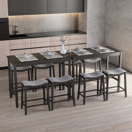 5-Piece Dining Set with 4 Upholstered Stools Costway