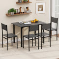5 Piece Dining Table Set Industrial Style Kitchen Table and Chairs for 4-Grey - Gray - Dining Room Sets