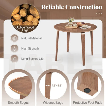 5 Piece Dining Table Set with 4 Padded Dining Chairs and Rubber Wood Table-Walnut & Gray - Walnut & Gray - Dining Room