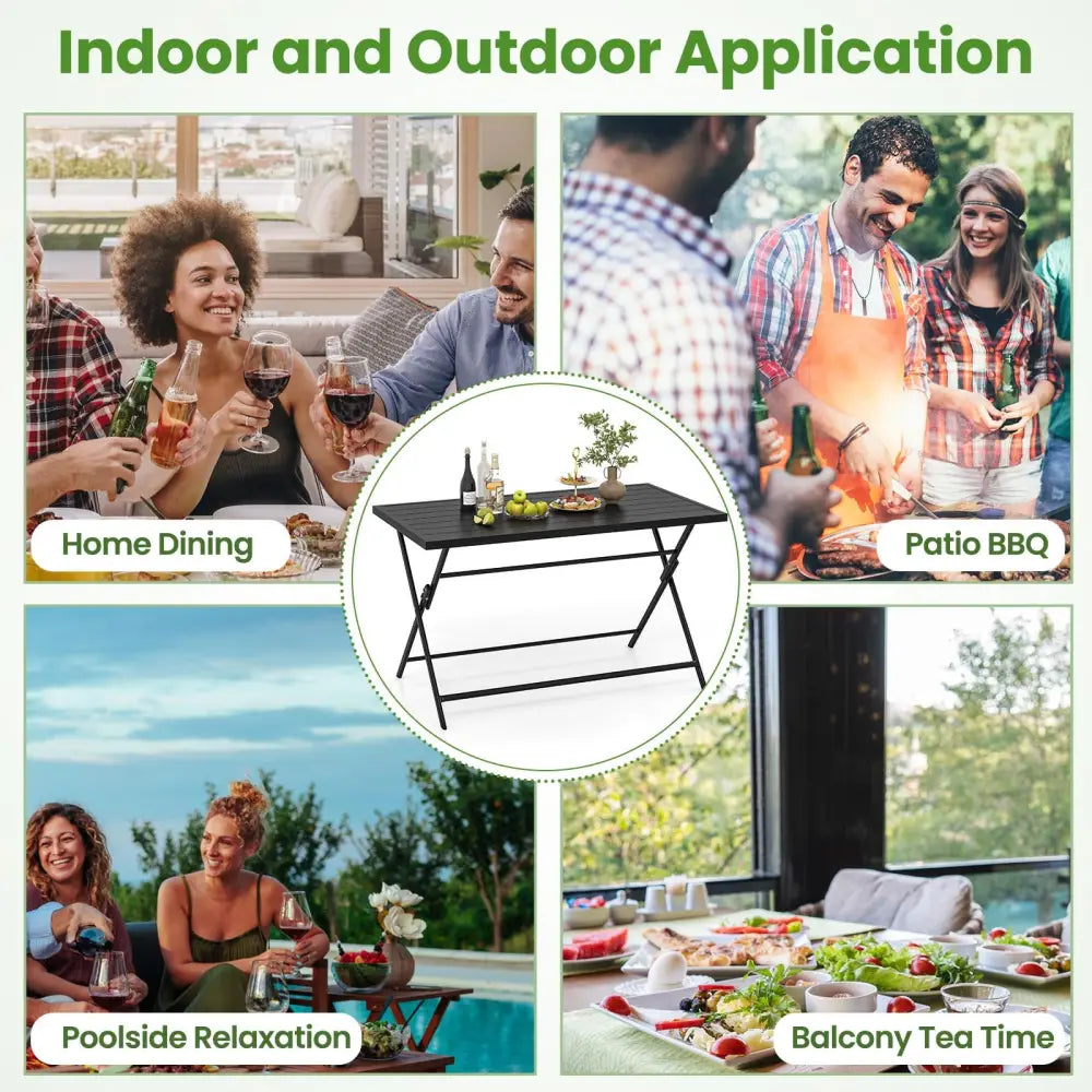 5-Piece Foldable Outdoor Dining Set for Backyard Garden Deck - Patio Dining Sets