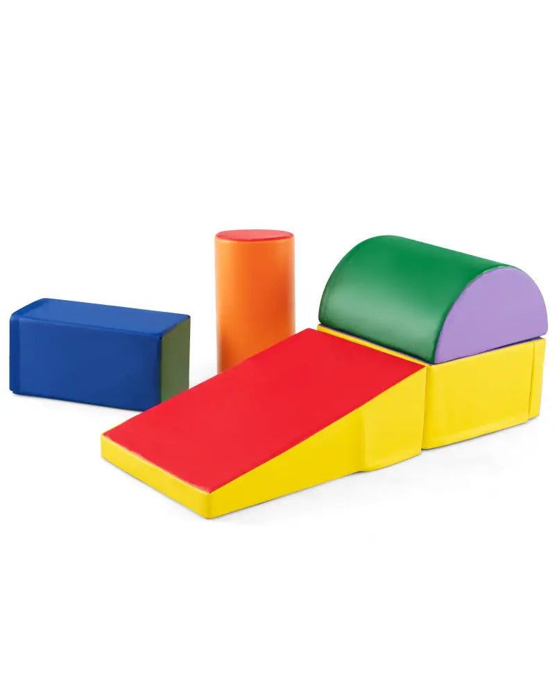 5-Piece Kids Climb and Crawl Activity Playset-Multicolor - Multicolor - Climbers & Slides