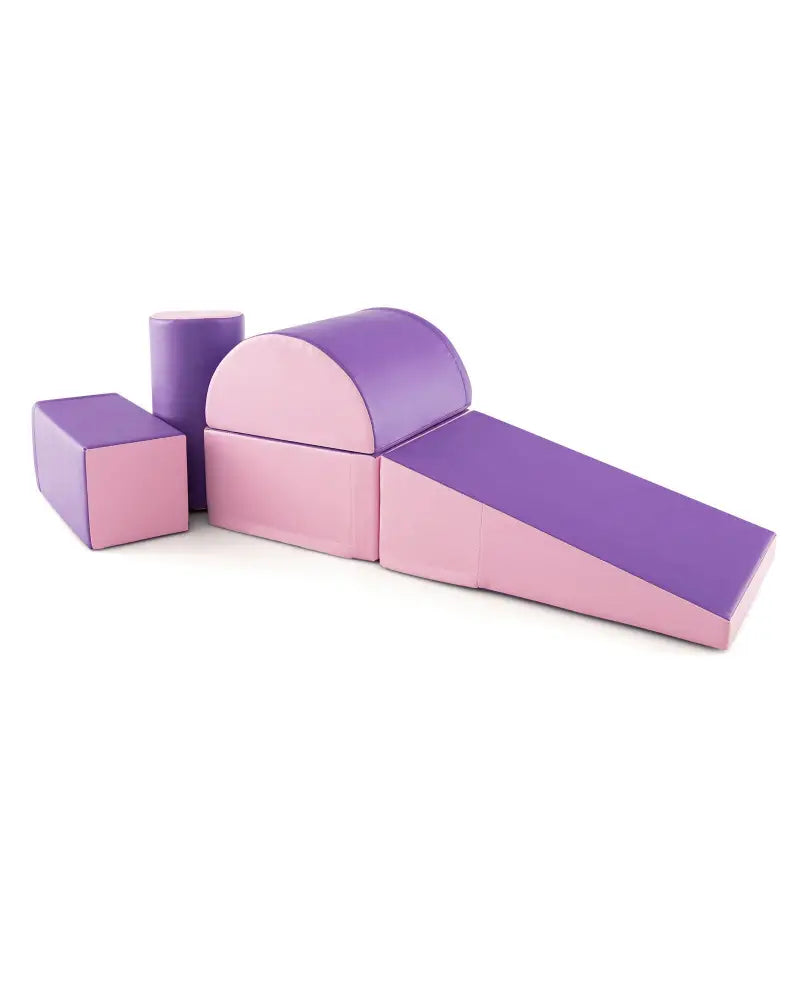 5-Piece Kids Climb and Crawl Activity Playset-Purple - Purple - Climbers & Slides