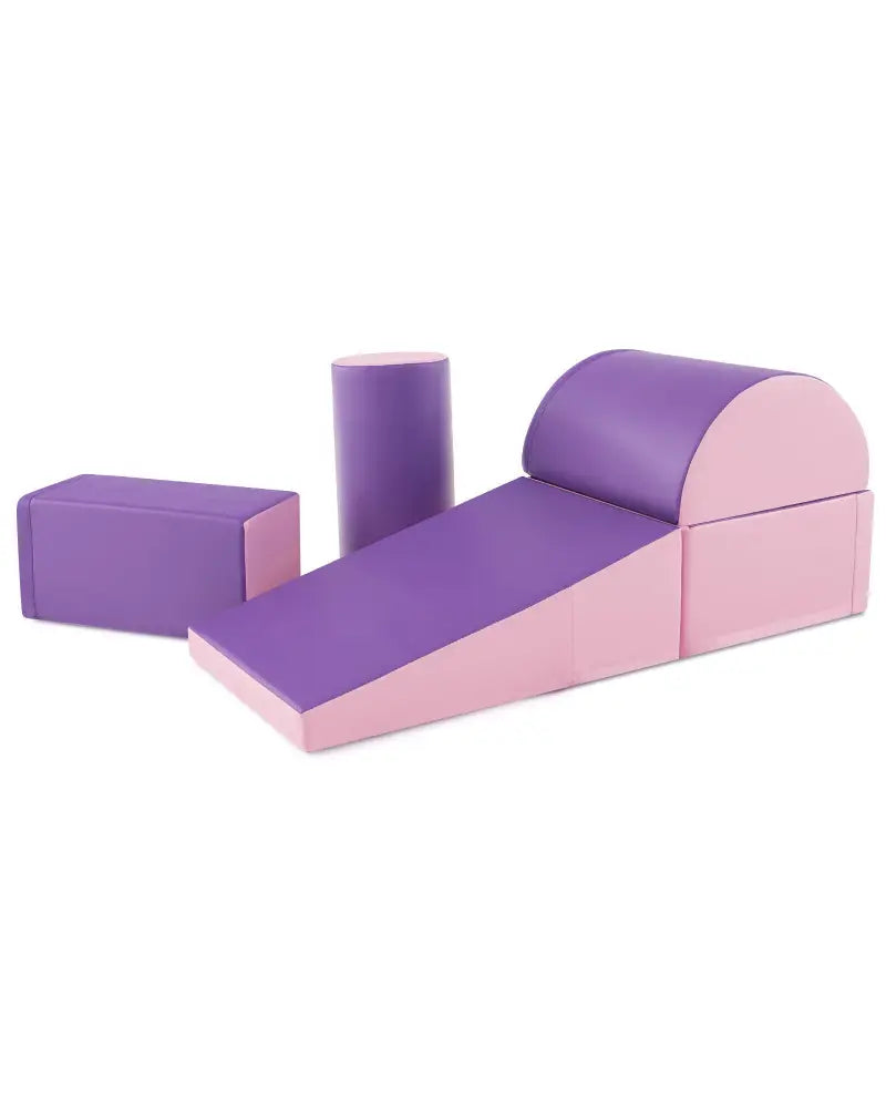 5-Piece Kids Climb and Crawl Activity Playset-Purple - Purple - Climbers & Slides