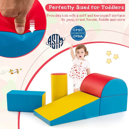5 - Piece Kids Climb and Crawl Activity Playset - Red - Oasis Home Essentials