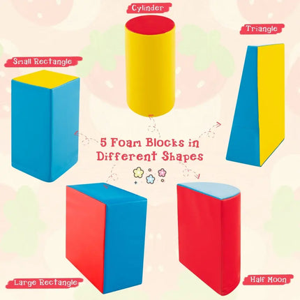5 - Piece Kids Climb and Crawl Activity Playset - Red - Oasis Home Essentials