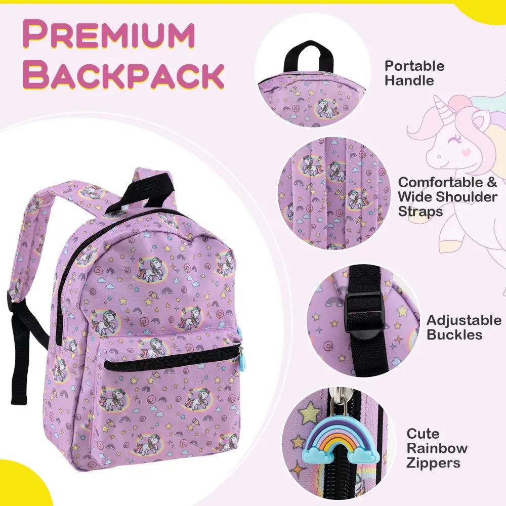 5 Piece Kids Luggage Set with Backpack Neck Pillow Name Tag Lunch Bag-Hot Pink - Hot Pink - Kids Luggage