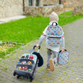 5 Piece Kids Luggage Set with Backpack Neck Pillow Name Tag Lunch Bag-Blue - Blue - Kids Luggage
