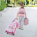 5 Piece Kids Luggage Set with Backpack Neck Pillow Name Tag Lunch Bag-Pink - Pink - Kids Luggage
