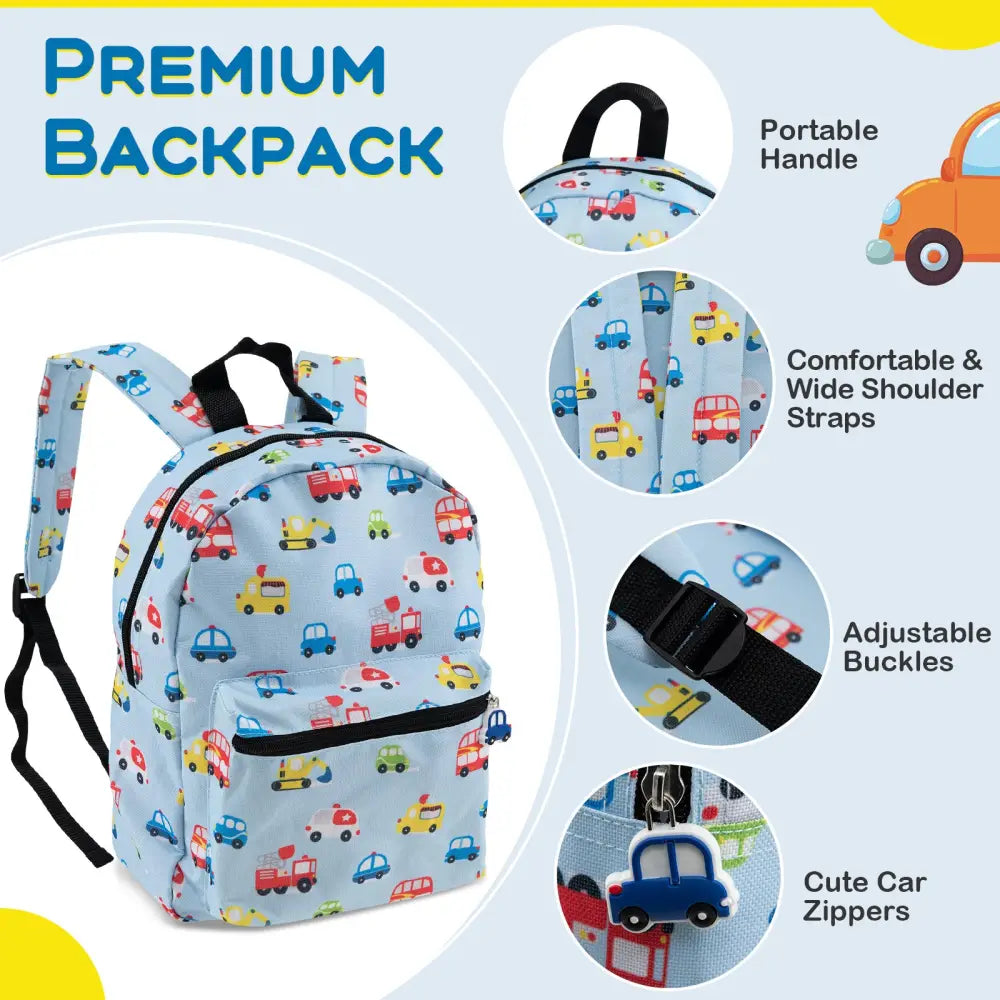 5 Piece Kids Luggage Set with Backpack Neck Pillow Name Tag Lunch Bag-Blue - Blue - Kids Luggage