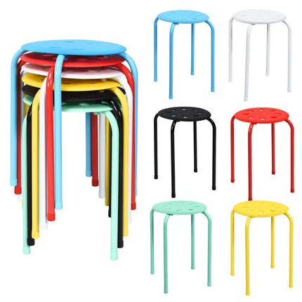 5-Piece Kitchen & Dining Bundle: Adjustable Bar Stools (Set of 2) + Stackable Stools (Set of 6) + Rattan Storage Sideboard Costway