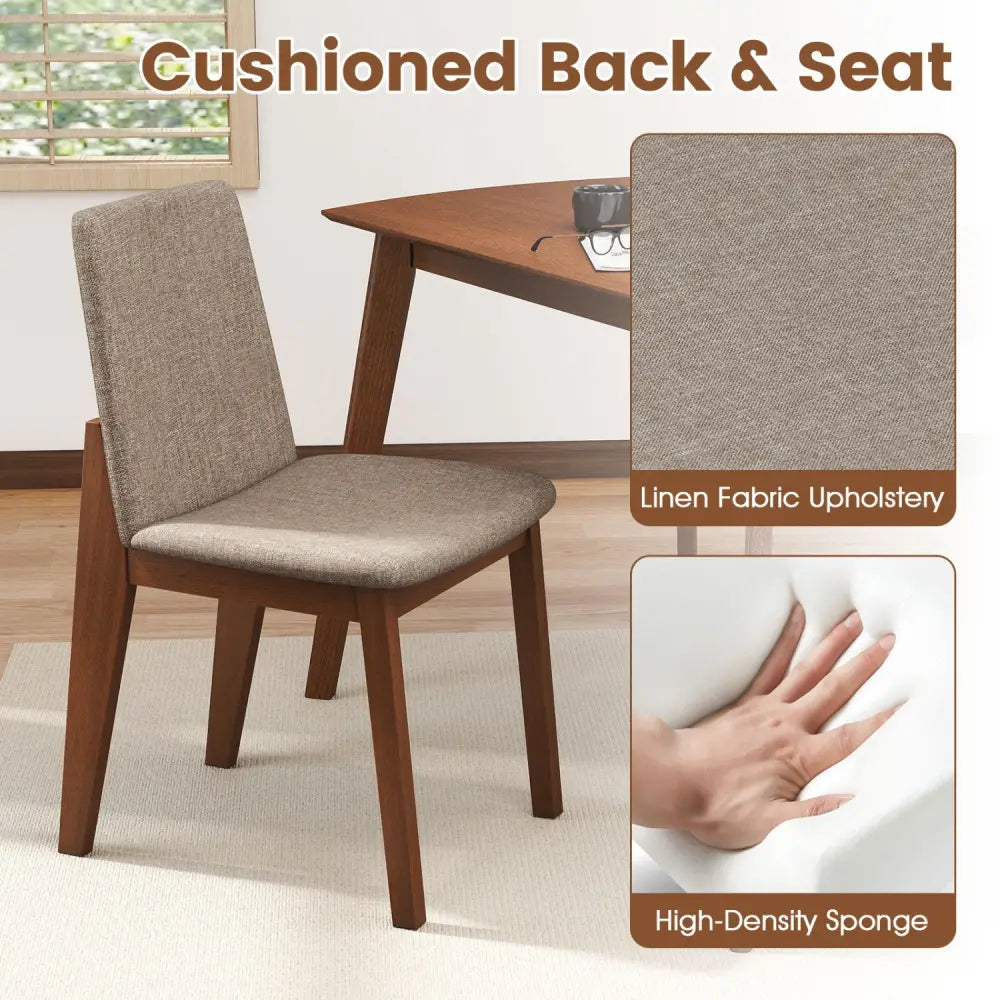 5-Piece Kitchen Table and Upholstered Chairs-Light Brown - Light Brown - Dining Room Sets