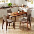 5-Piece Kitchen Table and Upholstered Chairs-Light Brown - Light Brown - Dining Room Sets